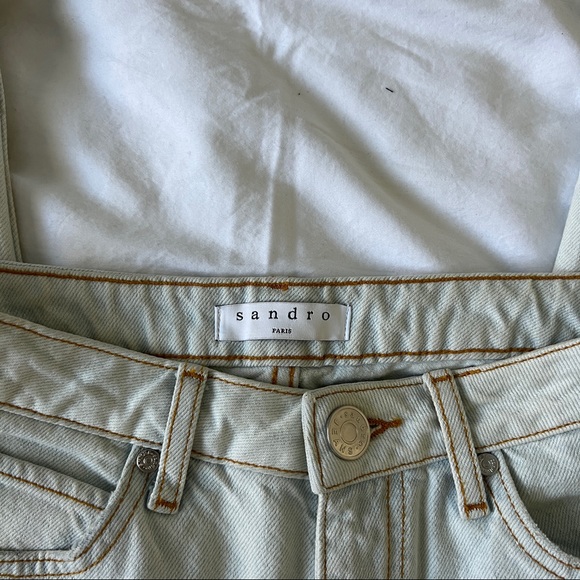 Sandro Ultra Light Wash High Rise Mom Jeans - Picture 2 of 4